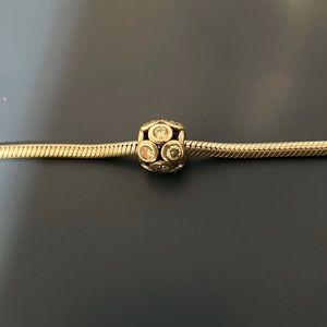 Pandora silver charm with crystals